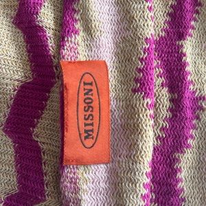 Missoni scarf, purple green and white